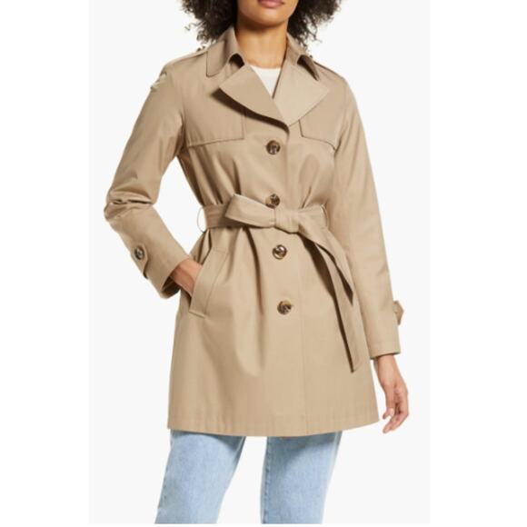 SAM EDELMAN Women's Trench Coat XL Beige Water Repellent NWT MISSING BELT - Picture 1 of 13